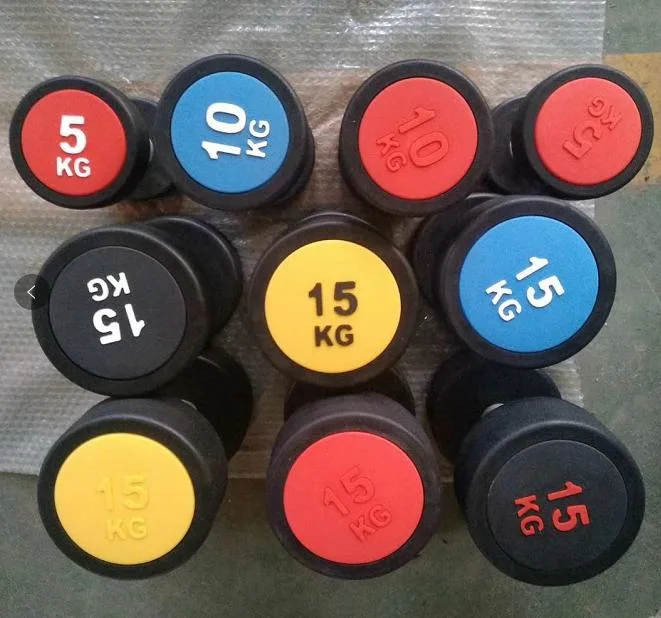 Free Weight Color Cap with Black Rubber Dumbbell Gym Accessories