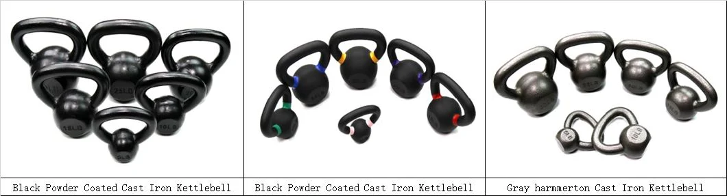 Black Cast Iron Kettlebell with Colour Rings