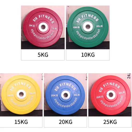 Sales Gym Equipment Training Home Weightlifting Dumbbell Plate Kg Gym Disc Fitness Color Rubber Bumper Weight Barbell Plates