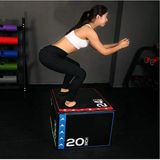 3 in 1 Soft Foam Professional Pylo Jump Box 3 in 1 EPE Heavy Jump Stool Plyometric Jumping Box Body Building Gym Equipment Plyo Box for Jumping Exercise